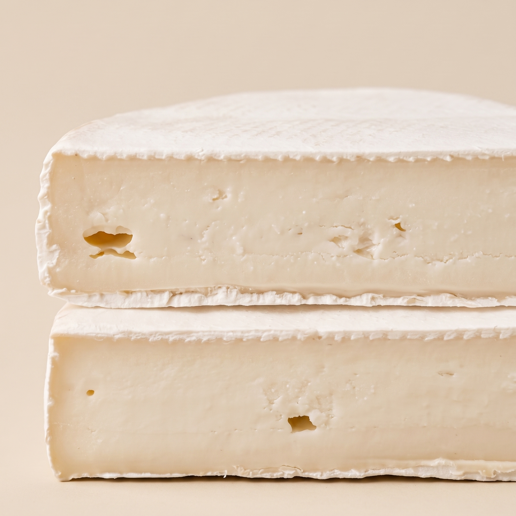 Interior cremoso del queso Camembert artesanal.
