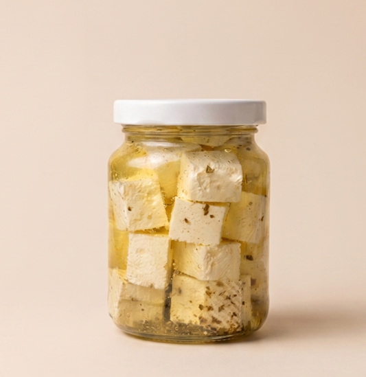 queso feta con hierbas en aceite 